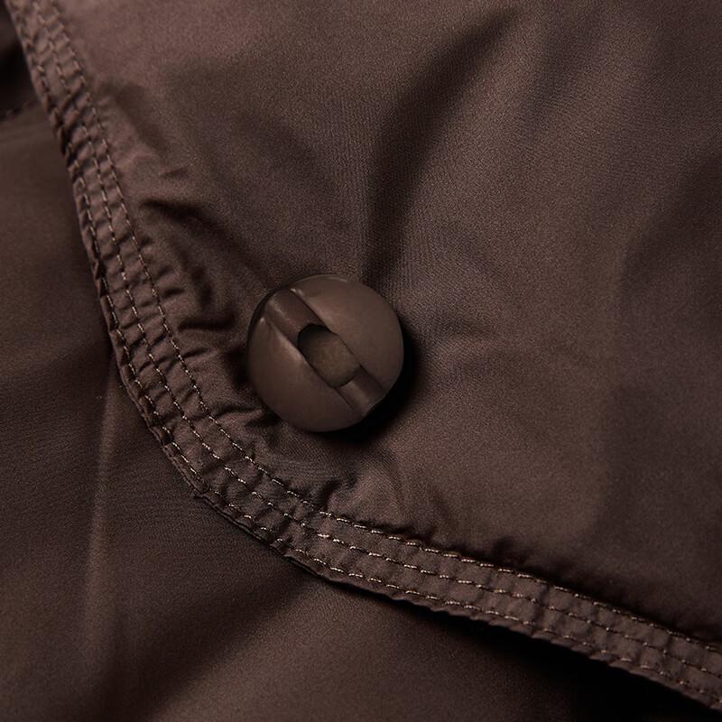 Women's Short Brown Stand Collar 90% Duck Down Jacket