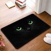 1Pcs Anti Fatigue Kitchen Rugs, Green Eyed Black Cat Print Waterproof Non-Slip Thick Cushioned Kitchen Mat Heavy Duty Comfort Standing Mat for Kitchen