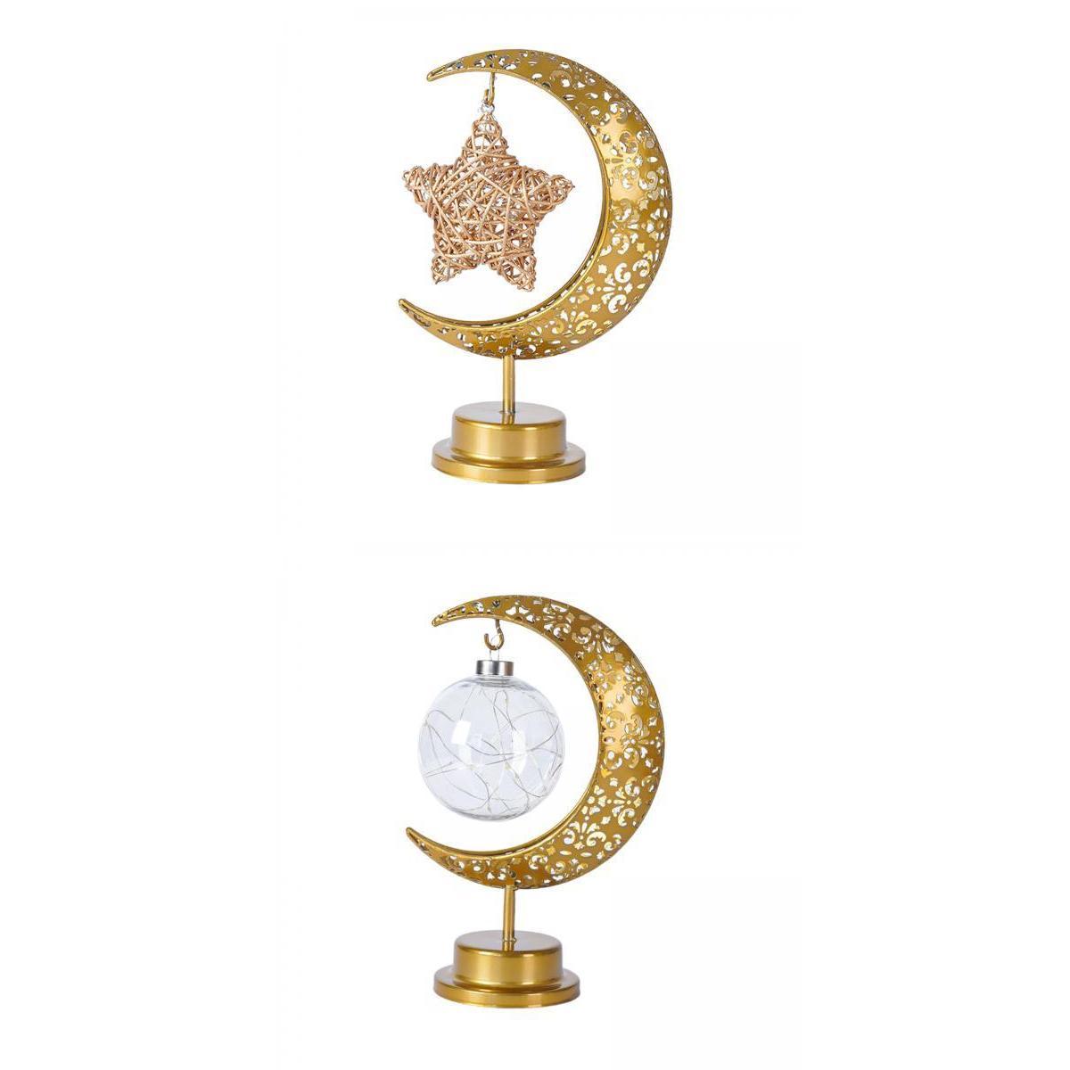 

2x Eid Moon Light Ornaments Table Centerpieces Home Office Wedding Decor