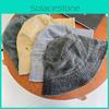 Vintage Retro Denim Fischerhut Modischer Altmodischer Eimerhut mit Kurzer Krempe Atmungsaktiv Dünn Sommer