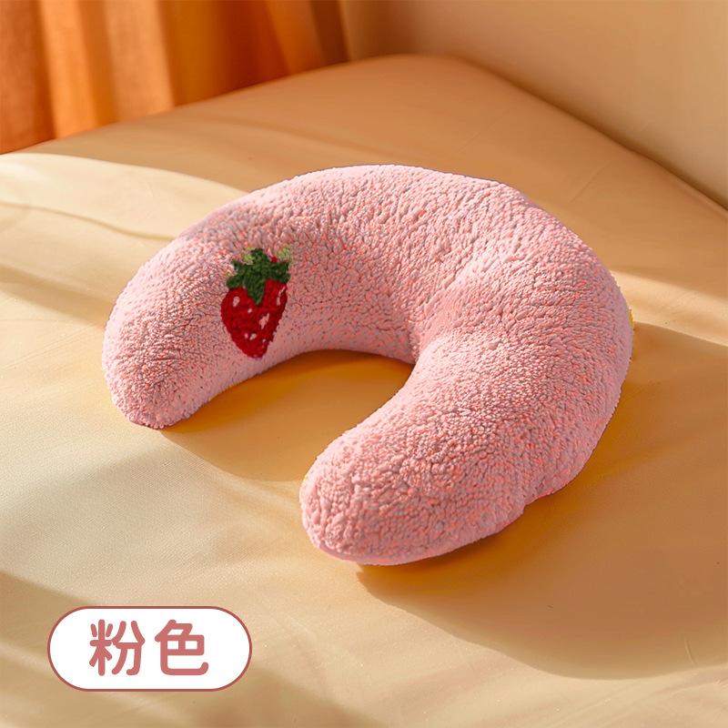 U Shaped Cushion for Cat Dog All Season Universal Pet Sleeping Pillow Bite Resistant Scratch Comfortable Puss Doggy Pet Supplies 27x17x6cm 1pcs розовый