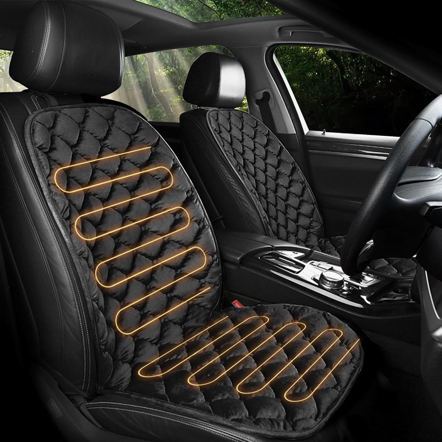 ESMING Driver Or Passenger Car Seat Cushion for Full Back and Seat-Black Driver or Passenger чёрный