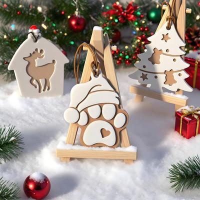 Christmas Silicone Resin Molds for Making Deer Santa Snowman Ornaments DIY Crafts Epoxy Casting Glue Mold Cake Decorating Supplies