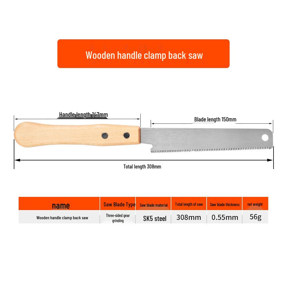 Japanese Double-Sided Tenon Hand Saw – Precision Woodworking & Logging Tool