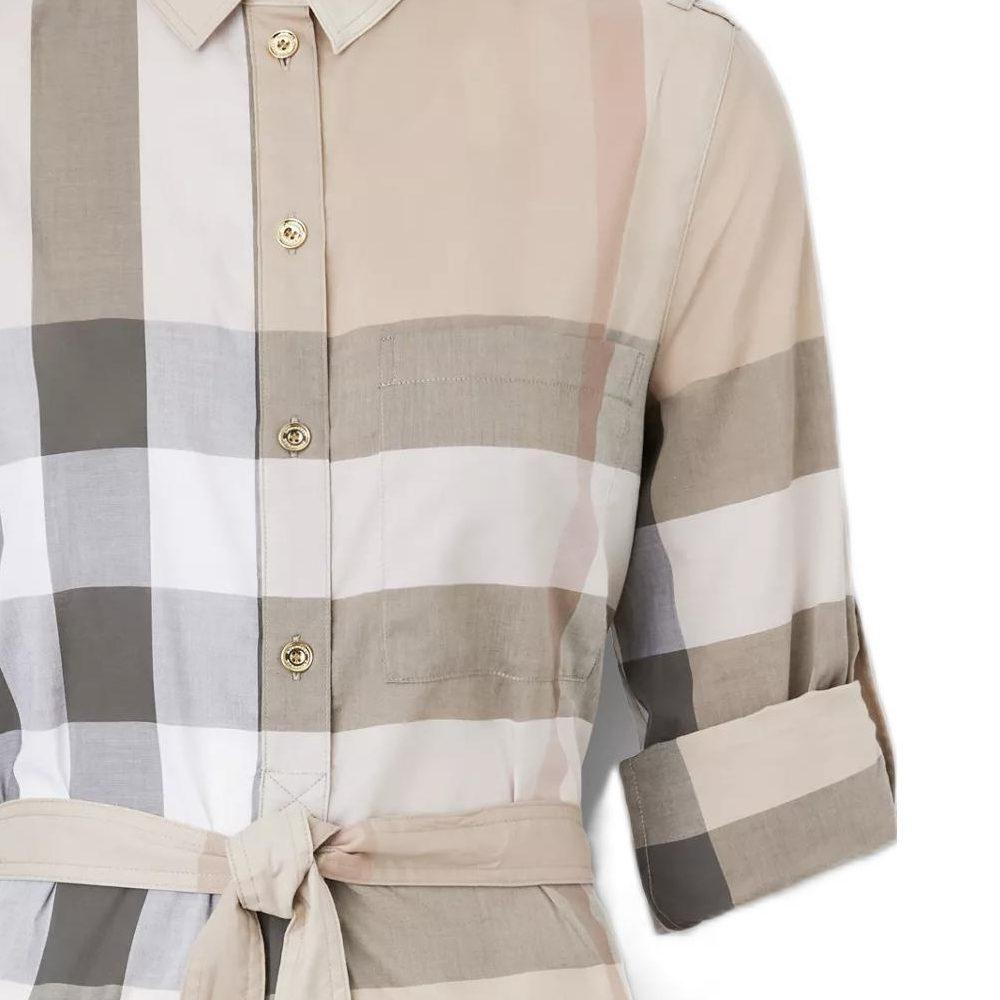 Burberry FW22 Long Sleeved Dress Women's Light Stone 80652141