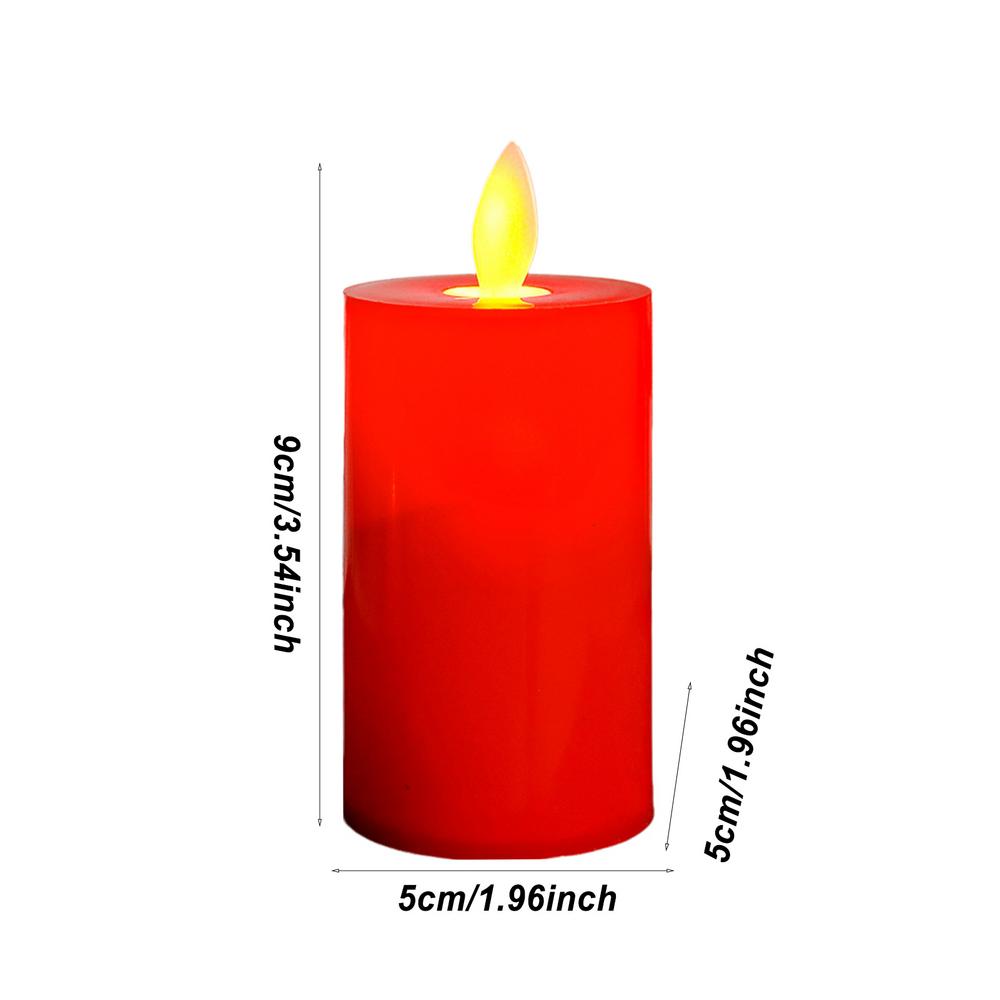 Flickering Flame Pillar Candles Red Battery Power LED Electronic Fake Candles Table Decoration Supplies For Home Party