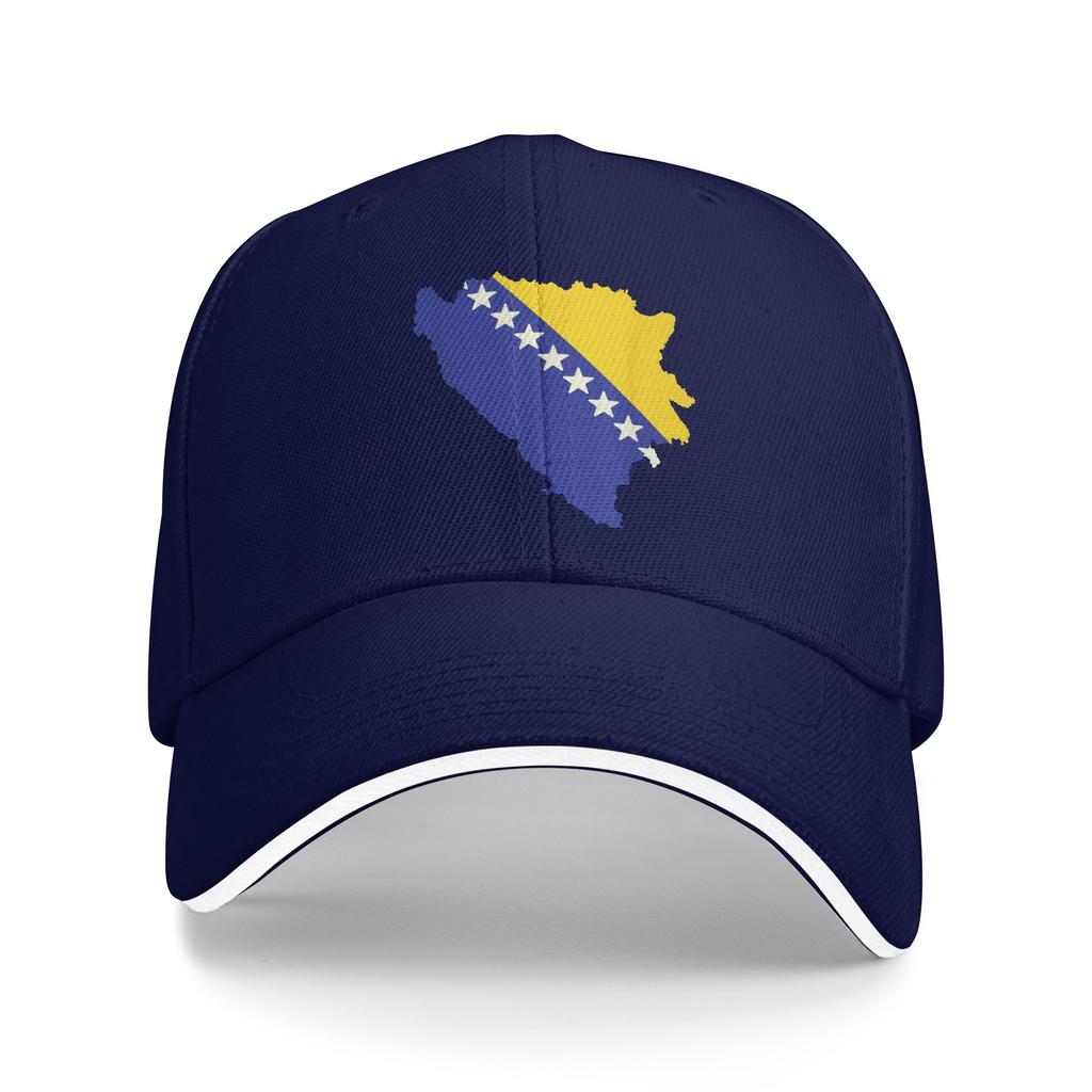 Women Unisex Bosnia and Herzegovina Flag Map Outdoor Hat Sun Baseball Caps Casual Baseball Cap Golf Hats