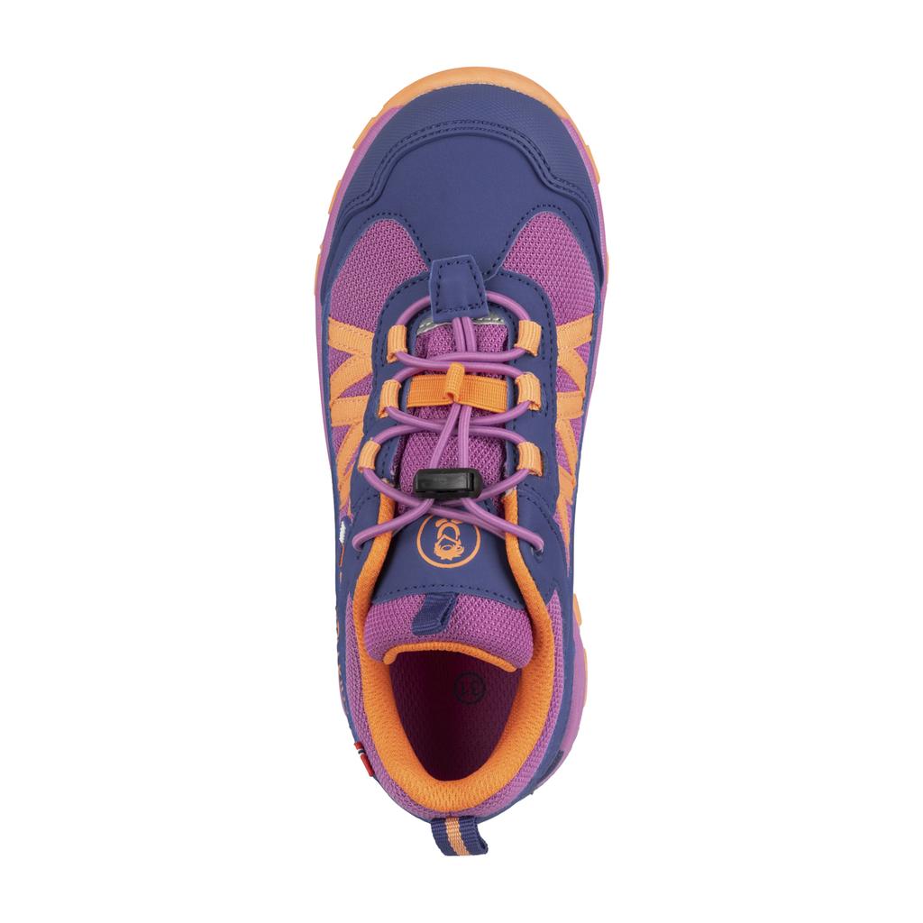 Wodoodporne buty turystyczne dziecięce dla chłopca/dziewczynki Trollkids Kids Tronfjell Hiker Low violet blue/mallow pink/papaya (475-111)