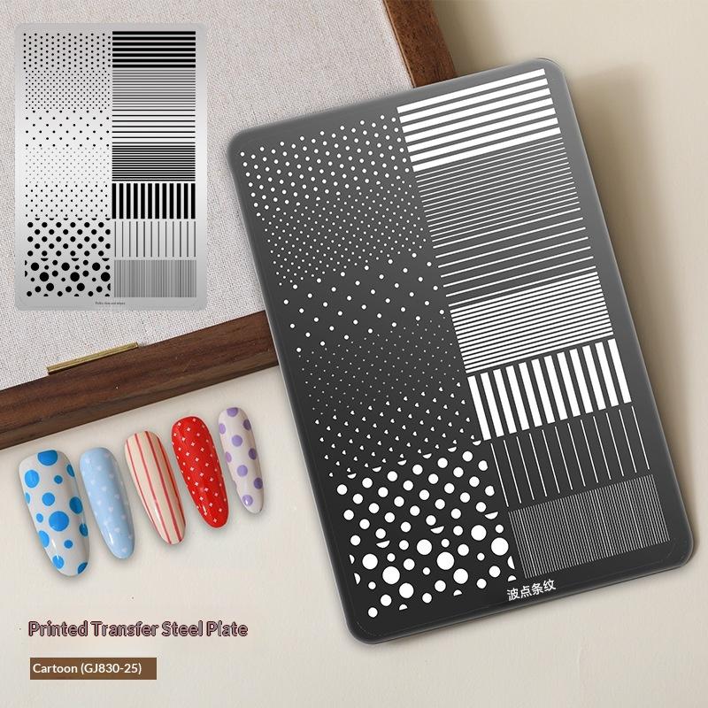 Lace Nail Art Transfer Printing Steel Plate Bowknot Polka Dots Nail Tools Bowknot Silicone Stamp Template