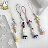 Kawaii Anime Miffy Keychain Cartoon Little Rabbit Bow Creative Keychain Bag Punk Style Bow Girl Gift