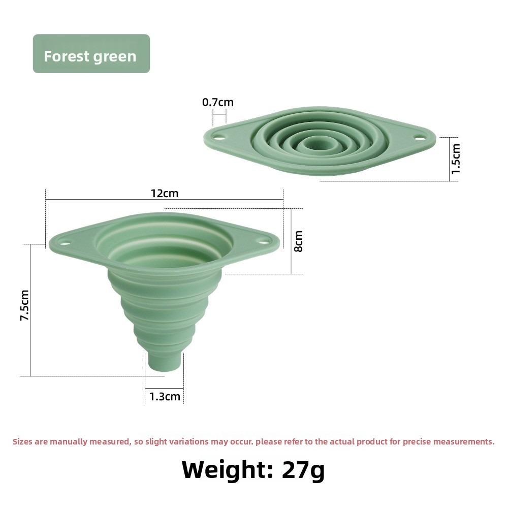 

Foldable Silicone Funnel Collapsible Feature Wide Mouth Filler Kitchen Funnel Set Kitchen Use 1pcs-green