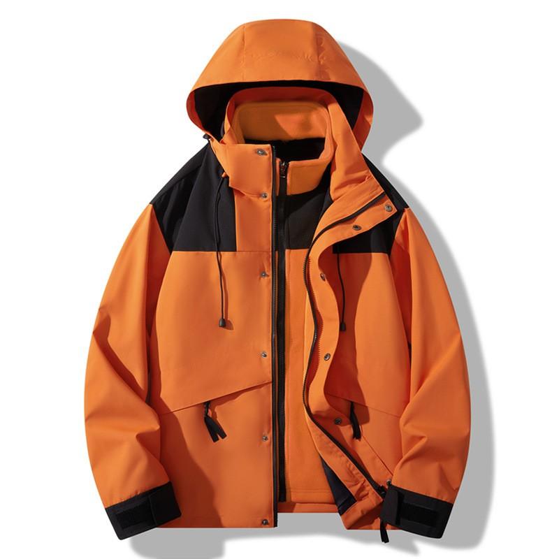 Men Women 3-in-1 Detachable Waterproof Windproof Hiking Jacket With Fleece Liner Winter Outdoor Activities