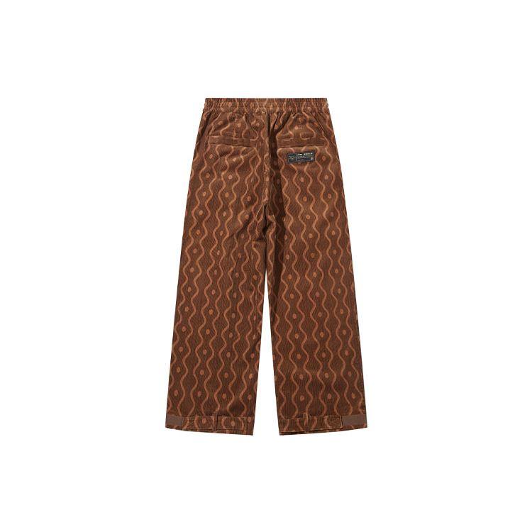 Li Ning X Bruce Lee Collaboration Kung Fu Series Loose Pattern Corduroy Casual Pants Men Pants Clay-Brown AKXT785-2