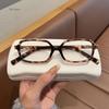 Korean Square Frame Leopard Print Glasses New Black Rectangle Frame Women Men Vintage Fashion Trends Eye Protection Eyewear