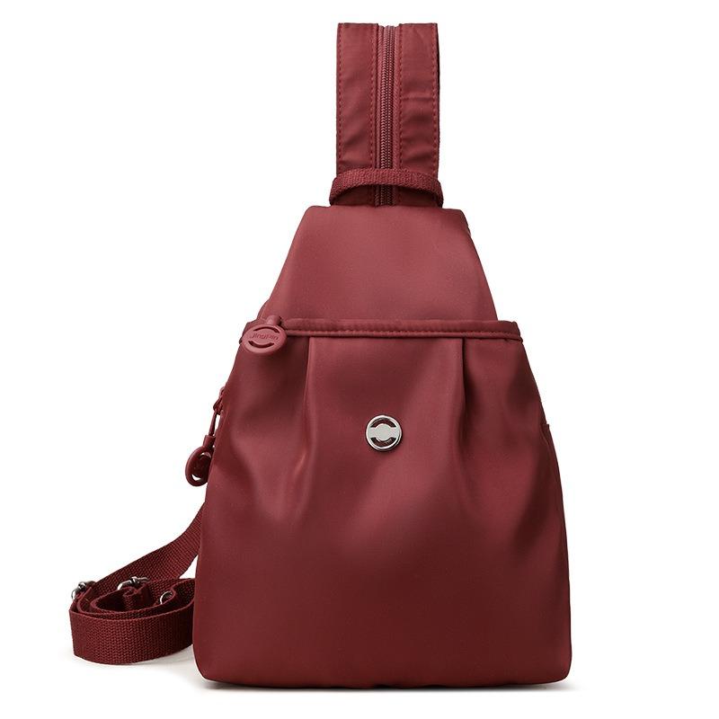 

Рюкзак женский летний новая мода легкий маленький высокоценный нагрудный рюкзак дорожный холщовый рюкзак для отдыха бордовый