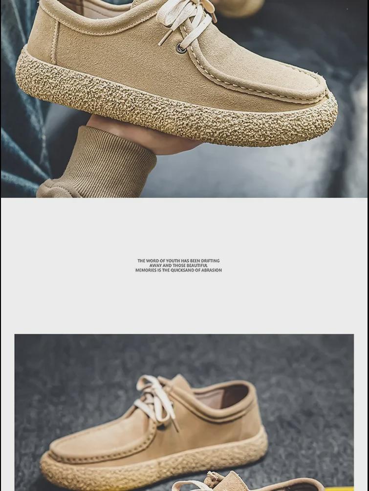 2024 Men's Frosted Leather Slip-On Shoes - Trendy Soft-Soled Casual Footwear for Spring & Summer