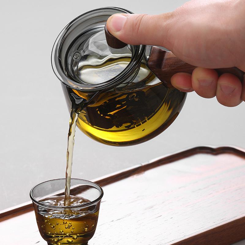Japanese 350ml Side Handle Glass Teapot With Tea Infuser Filter Brewing Flower Tea Pot Puer Oolong Tea Maker Kungfu Tea Set