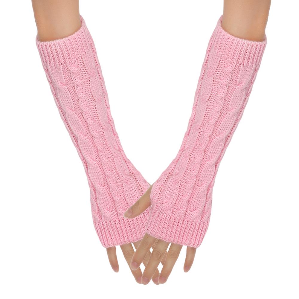 Cable Knit Fingerless Arm Warmers - Thick Winter/Autumn Long Gloves
