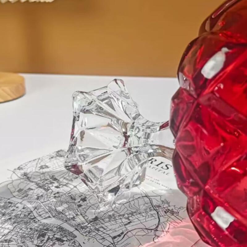 Fulevence Red European Style Crystal Glass Pedestal Dish