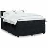 Exclusive House - Black Bed Slat Base and Mattress 160x200 Cm Velvet