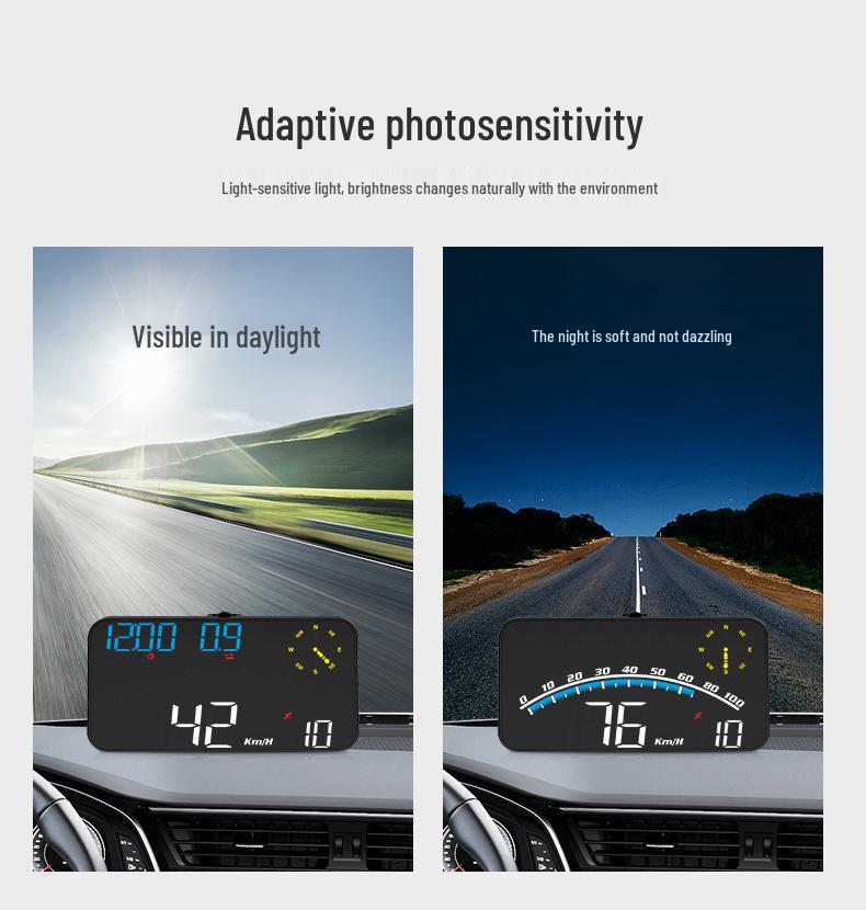 Universal Car HUD with Beidou GPS, Speed Alarm & Mileage Display