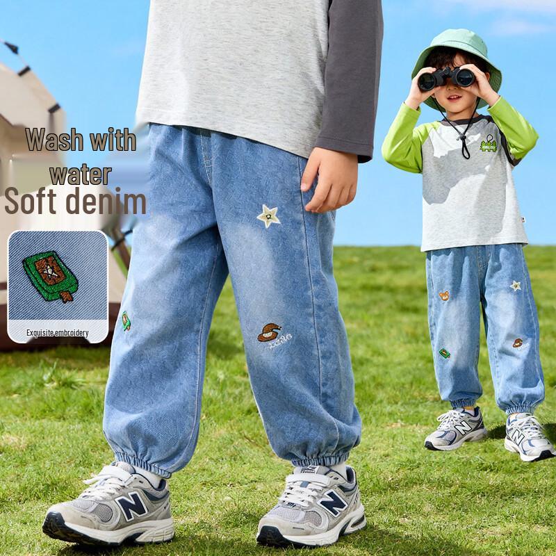 Boys  Cartoon Soft Denim Cuffed Jeans 110/50
