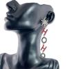 Luxury HOHO Pendant Earrings: European & American Full Diamond Design, High-End Christmas Accessories