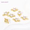 Luxury 18K Gold Plated/Rhodium with Zircon Round/Oval Charms Pendant Connector For Jewelry Making DIY Earrings Accessories