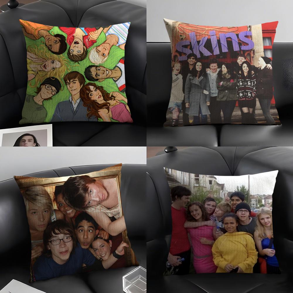 S-Skins Generation Tv Series Cushion Cover Natural Linen Organic Fabric Double-Sided Printing Sofa Home Decor Gift Pillow Case
