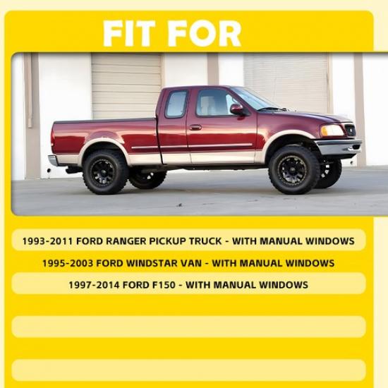 For Ford 1993-2011 Pickup Ranger Truck Crank Window Handle Ide LH+RH Black 2X