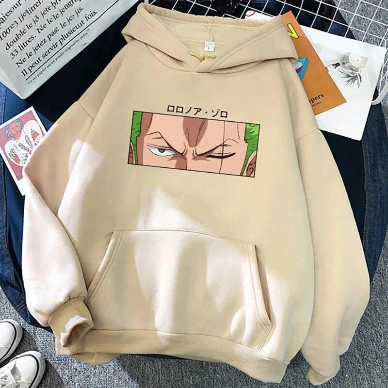 Nové Unisex ONE PIECE Anime Hoody Cloth Harajuku Streetwear Cool Unisex Topy Pro volný čas Žhavé Roronoa Zoro Eyes Tištěné Mikiny Unisex