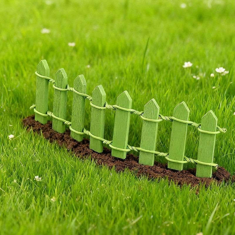 Mini Wooden Picket Fence Multicolor Micro Landscape Decor Fairy Garden & Dollhouse DIY Barrier Miniature Garden Accessory