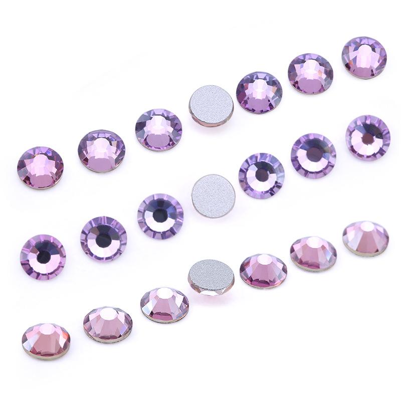 New Color Velvet Purple Electroplated Manicure Flat Bottom Rhinestone, Crystal Glass Drill Diy Manicure Nail Decorative Accessories