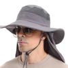 Removable Neck Flap Summer Fisherman Cap Quick Drying Bucket Hat Removable Visor Hat  Camping