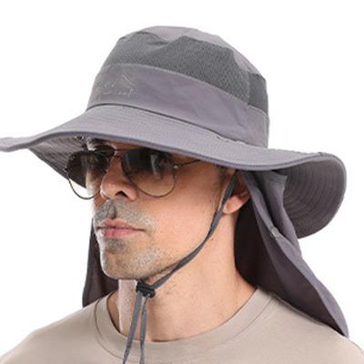 UV Protection Summer Fisherman Cap Quick Drying Waterproof Removable Visor Hat Face Neck Cover Removable Neck Flap Bucket Hat