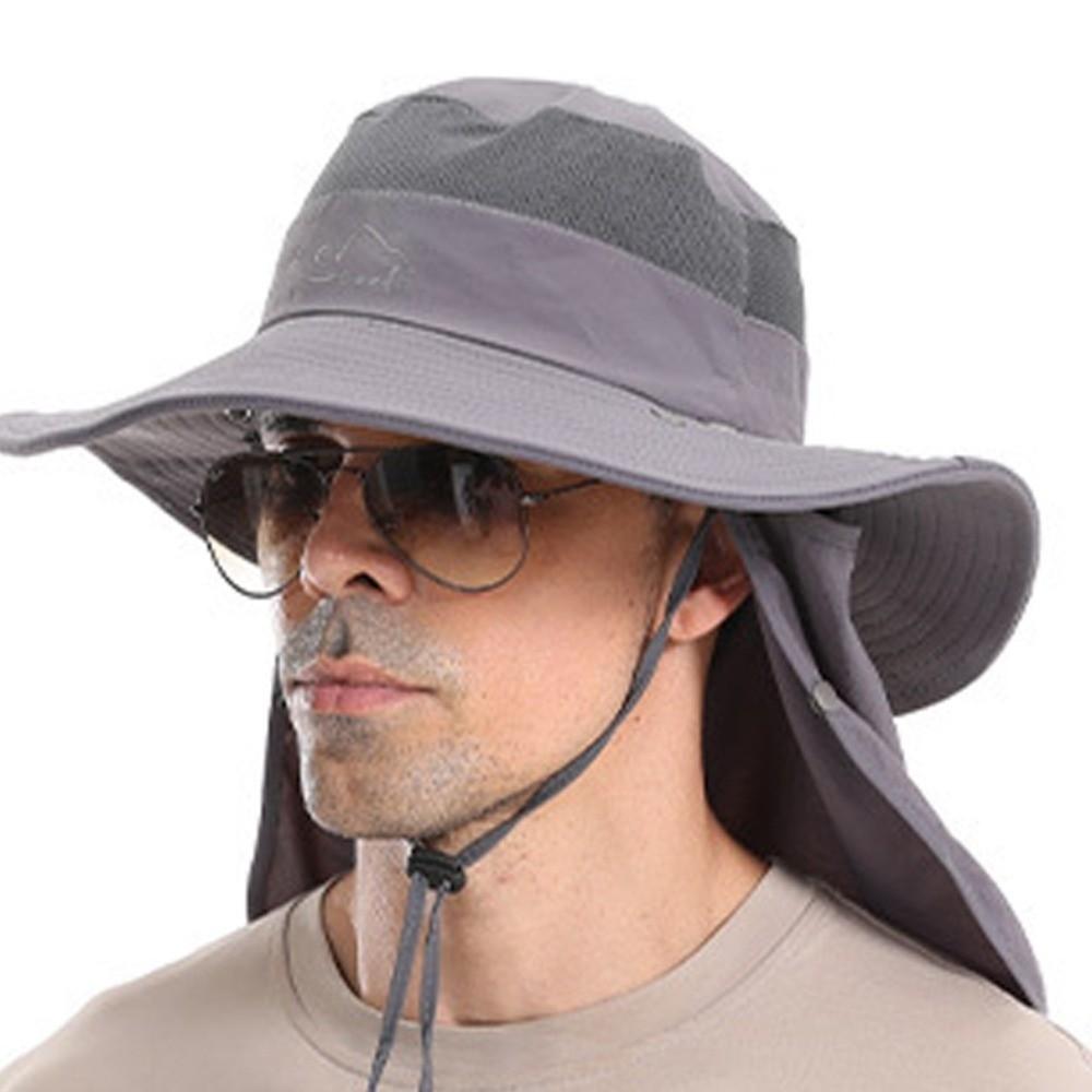 Removable Neck Flap Summer Fisherman Cap Quick Drying Bucket Hat Removable Visor Hat Camping