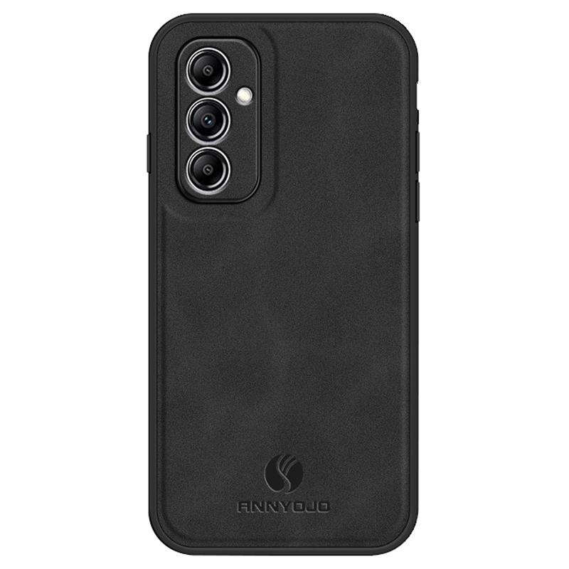 

ANNYOJO For Samsung Galaxy A14 5G/A14 4G PU Leather+PC+TPU Anti-drop Case Magnetic Car Mount Phone Cover Black