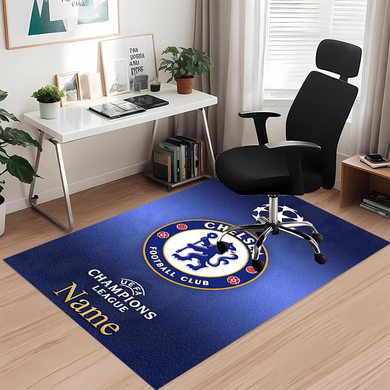 Custom Name Chelsea Football Club Printed Carpet Rug For Office Chair Living Room Bedroom Kitchen Room Decor Gifts