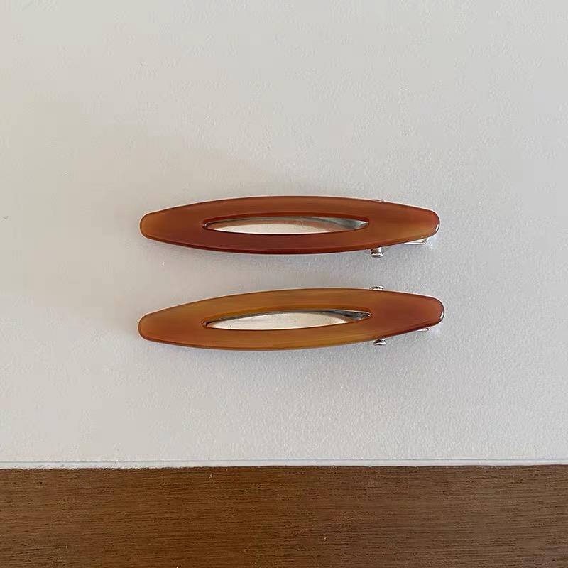 2 Stück/Set Acetat Haarspangen Ausgehöhlte Ovale Geometrische Haarspangen Seitliche Spangen Haarnadel Damen Haaraccessoires