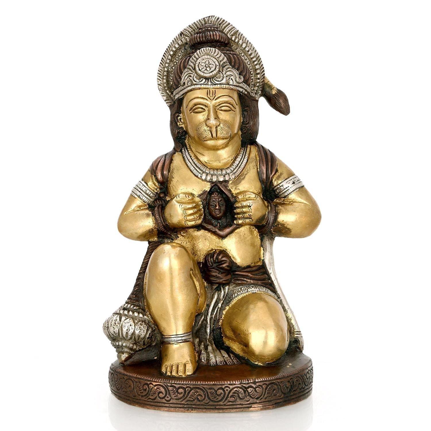 

Gold Hanuman Idol, Strength God Hanuman Ji Sitting Statue, Bala Ji Sculpture