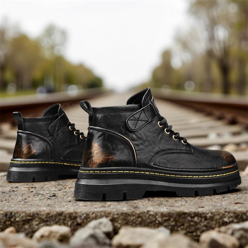 Mens Boots Durable Winter Boot Senior Comfortable Non Slip Cowboy Boots Man Casual Outdoor Sneakers