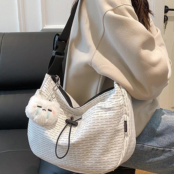 Soft Stylish Nylon Canvas Shoulder Tote Bag For Casual Travel In Vibrant Colors