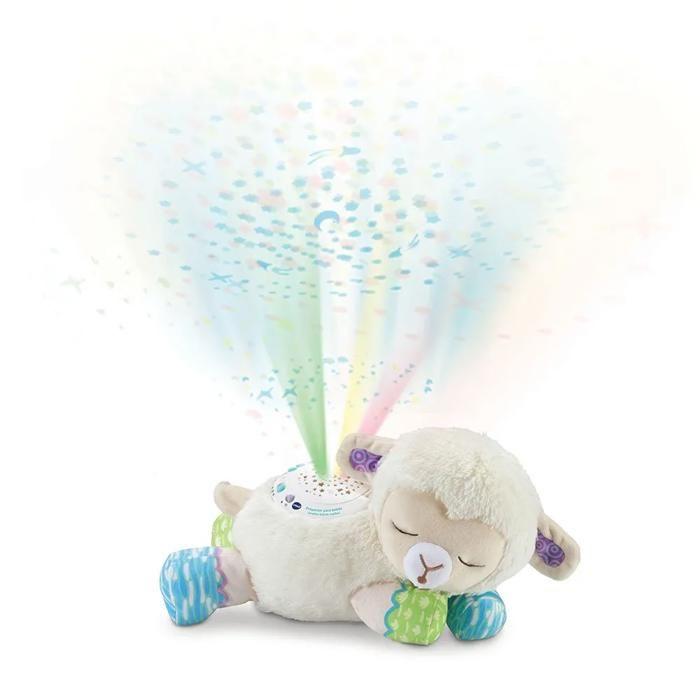 Veilleuse Musicale Lapin En Peluche - Multicolore - Sons Apaisants - Minuteur - 3 Disques Lumineux