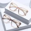 New Vintage Transparent Computer Reading Glasses Women TR90 Anti Blue Light Magnifying Presbyopia Eyewear