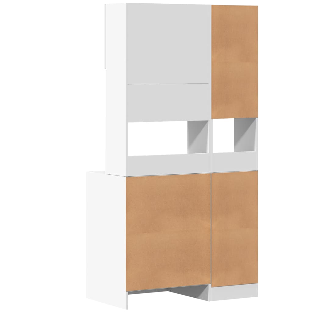 White Kitchen Cabinet 95 X 50 X 180 Cm Particleboard