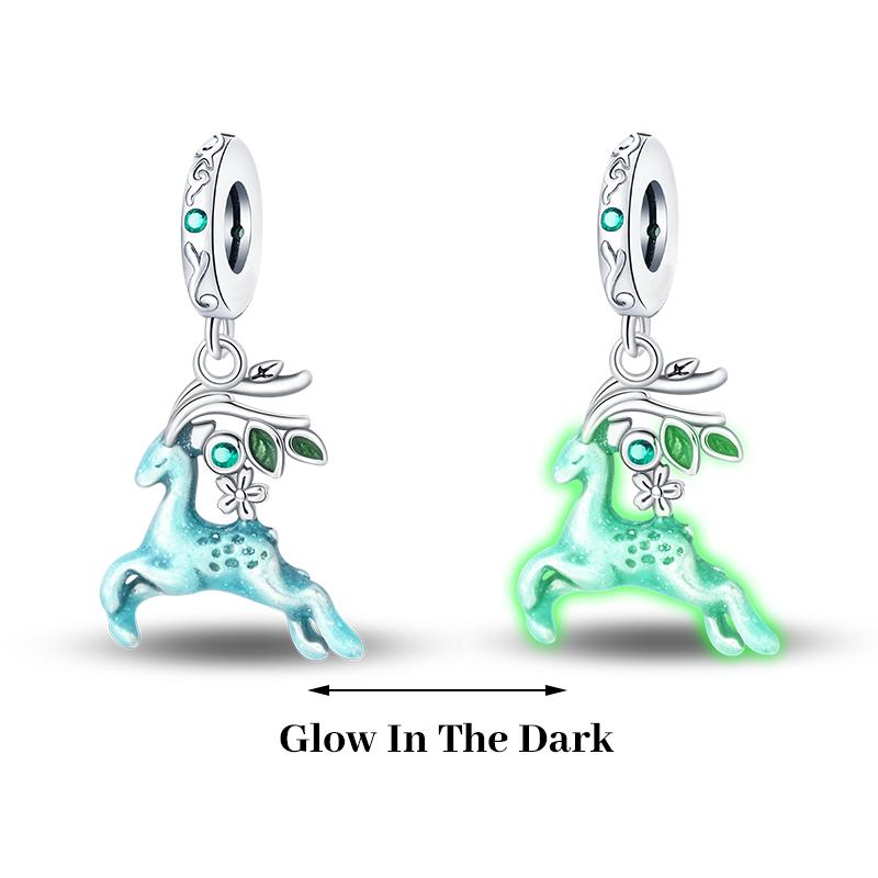 925 Silver Plated Fireflies Butterfly Stars Luminous Charms Beads Fit 3mm 925 Original Bracelets DIY Jewelry Gift