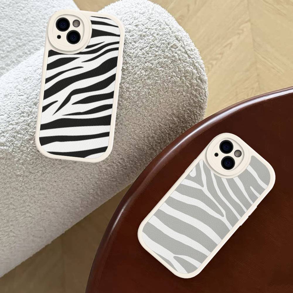 Zebra Pattern Art For IPhone 16 15 14 13 12 11 Pro Max Plus Leather Phone Cover
