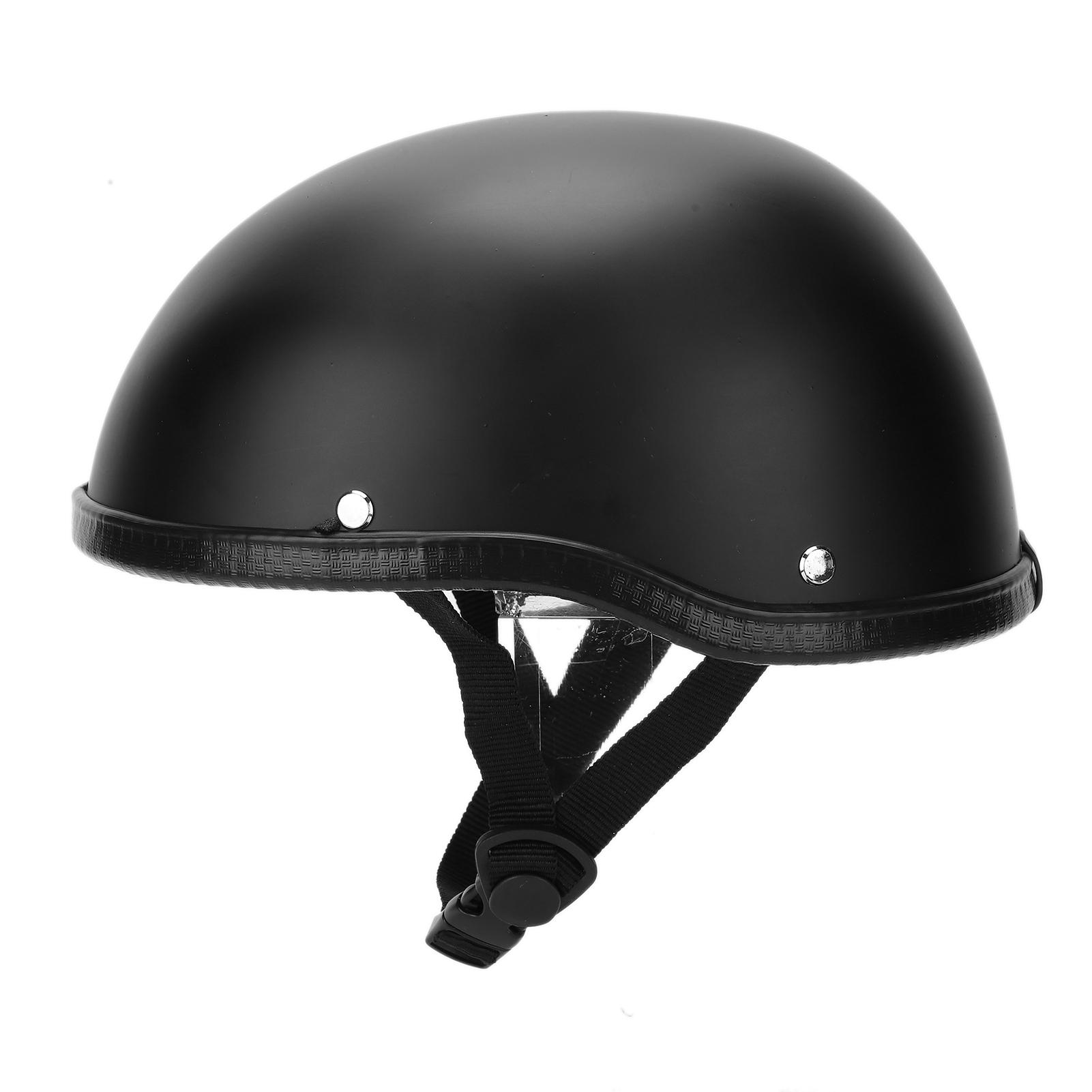 

Мотоциклетный низкопрофильный полулицевой шлем шапка-череп матовый черный (M)