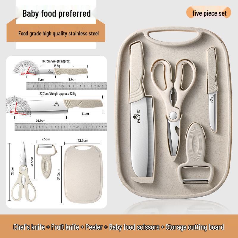 Portable Baby Toddler Food Prep Set: Knife & Cutting Board Combo