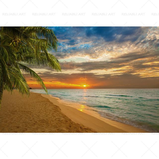 Seaside Beach Palm Tree Coconut Tree Poster Landscape Pictures for Living Room Canvas Painting Prints Modern Home Decor Wall Art